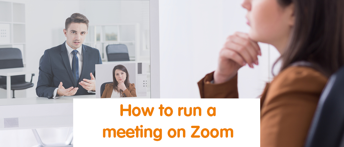 A virtual Assistant running a meeting on Zoom